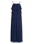 Vichiffan Singlet Pleat Dress - Noos/Dc Maksimekko Juhlamekko Navy Vil...