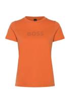 C_Elogo_5 Tops T-shirts & Tops Short-sleeved Orange BOSS