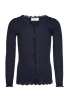 Rkbalta Modal Ls Lace Cardigan Tops T-shirts Long-sleeved T-shirts Nav...