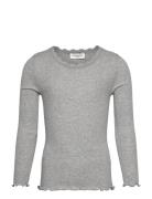 Rkbalta Modal Ls Lace T-Shirt Tops T-shirts Long-sleeved T-shirts Grey...