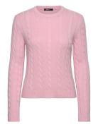 Cable Knitted Sweater Tops Knitwear Jumpers Pink Gina Tricot