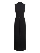 Crinkle Jersey Ankle Dress Maksimekko Juhlamekko Black Calvin Klein