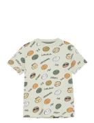 T-Shirt Ss Aop Tops T-shirts Short-sleeved Green Minymo