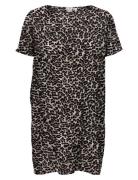 Carlux Life Ss Tunic Dress Wvn Noos Lyhyt Mekko Brown ONLY Carmakoma