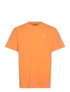 Cross Logo Organic Tee Tops T-shirts Short-sleeved Orange Clean Cut Co...