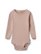 Body L/S Regitze Bodies Long-sleeved Pink Wheat