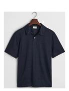 Linen Ss Polo Tops Polos Short-sleeved Blue GANT
