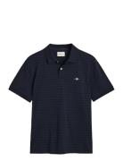 Texture Stripe Polo Tops Polos Short-sleeved Black GANT