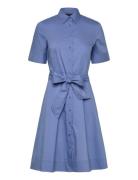 Silky Strtch Cotton-Dress Designers Knee-length & Midi Blue Lauren Ral...