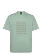 Tee Print Striped C Sport T-shirts Short-sleeved Green BOSS
