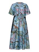 2067 Flat Textured Poly, V-Neck Wai Polvipituinen Mekko Blue STINE GOY...