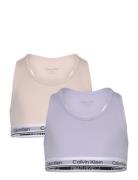 2Pk Bralette Night & Underwear Underwear Tops Purple Calvin Klein
