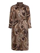 Paisley Twill Shirtdress Polvipituinen Mekko Brown Lauren Women