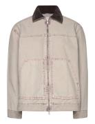 Padded Cotton Canvas Jacket Vuorillinen Takki Topattu Takki Beige Monk...