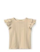 Gabby Ss Blouse Tops T-shirts Short-sleeved Cream Fliink
