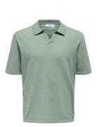 Onsgeorge Reg 12 Linen Ss Polo Knit Tops Polos Short-sleeved Green ONL...