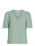 Vimarcella V-Neck 2/4 Top/R Tops Blouses Short-sleeved Green Vila