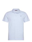 Dylan Piqué Shirt Tops Polos Short-sleeved Blue Morris