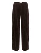 Elnoragz Hw Pants Bottoms Trousers Straight Leg Brown Gestuz