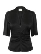 Gzbianca Blouse Tops Blouses Short-sleeved Black Gestuz