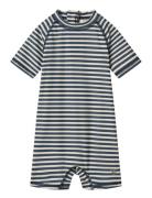 Swimsuit S/S Cas Uimapuku Uima-asut Navy Wheat