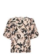 Kapaco Blouse Tops Blouses Short-sleeved Pink Kaffe