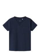 Nmmfreddi Nreg Ss Top Box Tops T-shirts Short-sleeved Navy Name It
