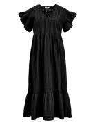 Objvita S/S Long Dress Rep Polvipituinen Mekko Black Object
