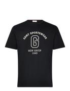 Graphic Ss T-Shirt Tops T-shirts Short-sleeved Black GANT