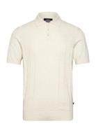 Jonas Knitted Polo Tops Polos Short-sleeved Cream Clean Cut Copenhagen