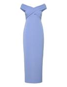 Crepe Off-The-Shoulder Gown Maksimekko Juhlamekko Blue Lauren Ralph La...