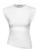 Draped Sleeveless T-Shirt Tops T-shirts & Tops Short-sleeved White Man...