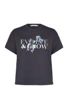 Cotton T-Shirt With Printed Message Tops T-shirts & Tops Short-sleeved...