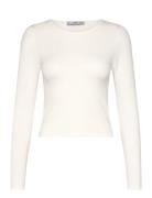 Fine-Knit Fitted Sweater Tops Knitwear Jumpers White Mango