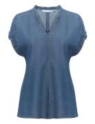 Racheliw Top Tops Blouses Short-sleeved Blue InWear