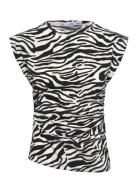 Draped Sleeveless T-Shirt Tops T-shirts & Tops Sleeveless Multi/patter...
