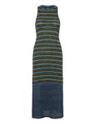 Sequin Stripe Knitted Dress Maksimekko Juhlamekko Black Scotch & Soda