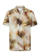 Slhreg-Air Shirt Ss Mix Tops Shirts Short-sleeved Multi/patterned Sele...