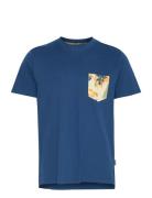 Bhjem Tee Tops T-shirts Short-sleeved Blue Blend