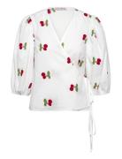Rebekka Fruit Blouse Tops Blouses Long-sleeved White A-View