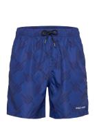 Dotted Monogram Swimshorts Uimashortsit Blue Daily Paper