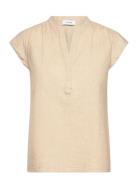 Lr-Naja Tops Blouses Sleeveless Beige Levete Room