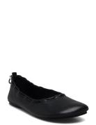 Gill Black Leather Ballet Flats Ballerinat Black ALOHAS