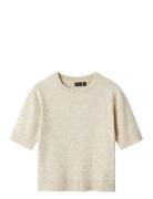 Nlflodet Ss Short Knit Tops Knitwear Pullovers Cream LMTD