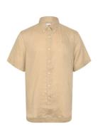 Linen Short Sleeve Shirt Tops Shirts Short-sleeved Beige Timberland