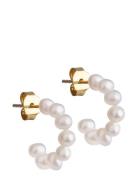 Pearlie Mini Hoops Accessories Jewellery Earrings Hoops White Enamel C...
