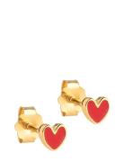 Amore Studs Accessories Jewellery Earrings Studs Red Enamel Copenhagen
