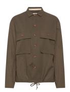 Akotto Cot/Linen Overshirt Tops Overshirts Khaki Green Anerkjendt