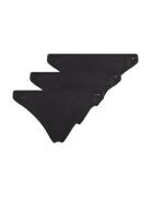 3 Pack Dipped Thong Alushousut Brief Tangat Black Tommy Hilfiger