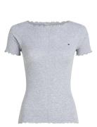 Ss Rib Short Set Toppi Grey Tommy Hilfiger
